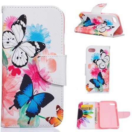 Plånboksfodral Apple iPhone 8 – Färgglada Fjärilar
