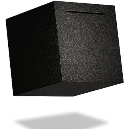 Svart stål sparbøsse for ekte penger Spargris for voksne Må brytes for å åpnes Uåpningsbar metallsparbøsse for kontanter 12cm*12cm