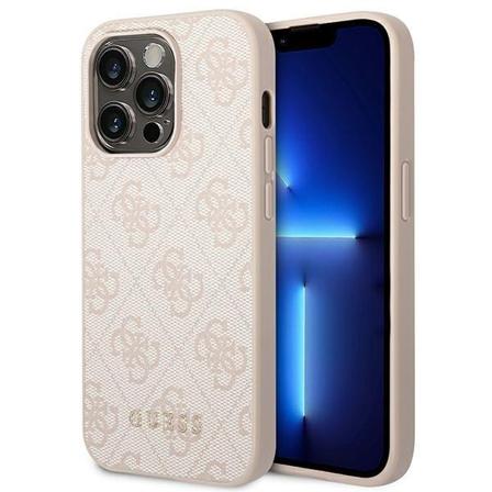 Guess Iphone 14 Pro Max Skal 4g Metal Gold Logo - Rosa