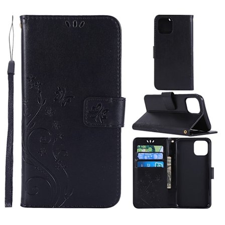 iPhone 11 fodral med ett fjärilstryck - Svart