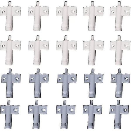 20 stk. køkkenlågedæmpere, skabsdæmpere, skuffedæmpere, bløde og støjsvage dæmpere, Kompatibel med skabe, døre (hvid + grå)