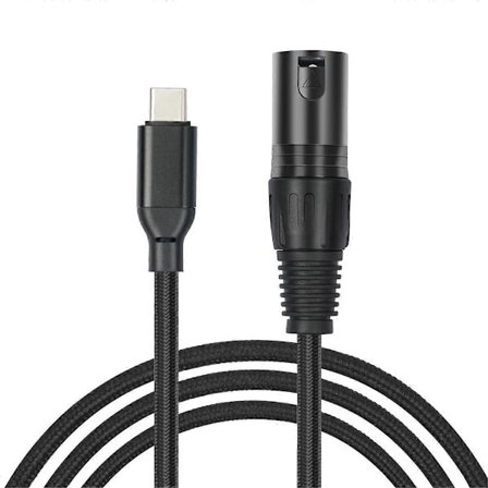 USB C - XLR-kaapeli, 2 m XLR-uros - USB C -muunninadapteri