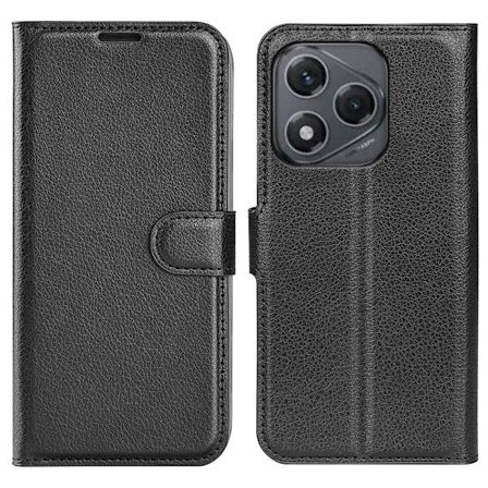 For Honor 400 Smart 5G Etui Litchi Tekstur Pung Telefonetui Sort