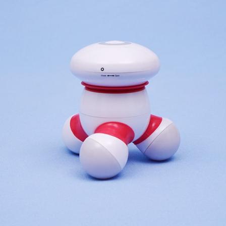 1 st röd mini vibrerande handhållen massageapparat med LED-ljus, perfekt för