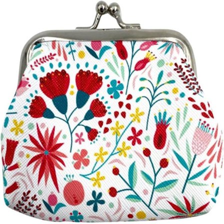 Girls, Kids - Cute Purses - Small Coin Purse - Mini Coin Holder - Small Coin Wallet (Flower (White))