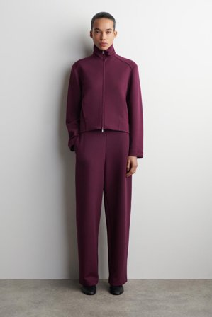 COS Women's Scuba Barrel Leg Joggers in Red