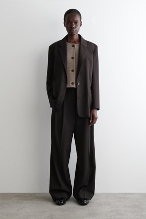 COS Women's Gilet In Lana Merino Cotta in Marrone