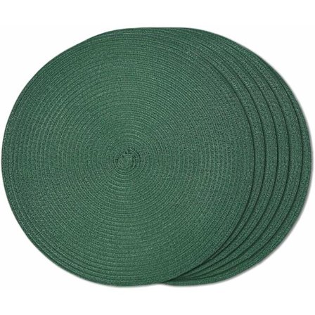 Runde vevde bordbrikker, sett med 6 bordunderlag, vevde varmebestandige bordbrikker, 38 cm