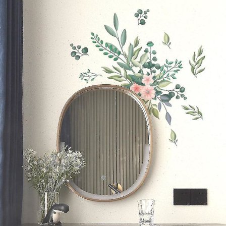 Planter og blomster veggklistremerker hage blomster veggklistremer speil soverom stue sofa tv bakgr
