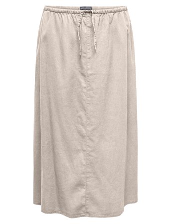 Carcaro Hw Linen Bl Long Skirt Beige ONLY Carmakoma