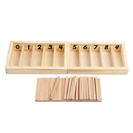 Luonnonpuinen laskentapuola-laatikko säilytystilalla matematiikan aktiviteetteihin ja varhaiskasvatuksen työkaluihin [HK]