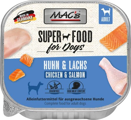 Mac's Super Food for Dogs Laks og Kylling 10x150g - Våtfôr