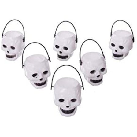 Tillbehör - Mini-Döskalle - 6 mini döskallar - 5 x 5 cm - Flera färger