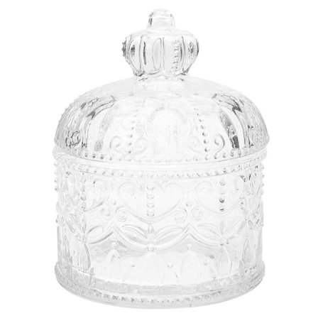 Läpinäkyvä lasinen karkkipurkki säilytykseen, sopii erinomaisesti suklaan, keksien ja muiden tarjoiluun, 4,5 tuumaa