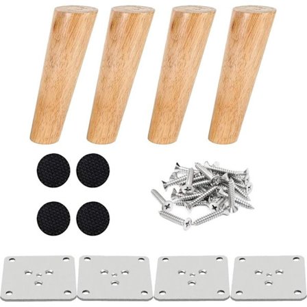 (15 cm)Set med 4 trämöbler Ben Ben 15 cm Lutande soffbord Ben Kök Möbel Ben Valnöt Finish med installationstillbehör för fåtölj, nattduksbord, 