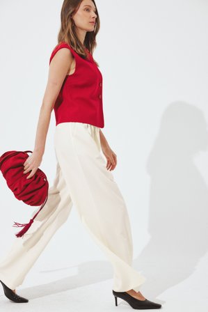 Pelin x NA-KD Lösa byxor med hög midja - Byxor med hög midja - Beige - EU 32