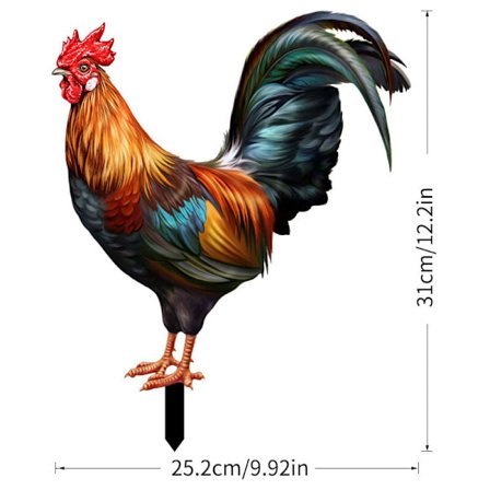 1 stk. havepynt i form af en hane - Akryldekoration - Til