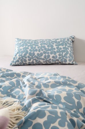 Jotex - Putetrekk 50x90 Cm Økologisk Hvit/blå - KNOTA - Kjøp Putevar hos Jotex