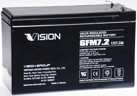 Vision 6FM7,2F2 Batteri 12V, 7,2 Ah, Elfördelning & strömförsörjning