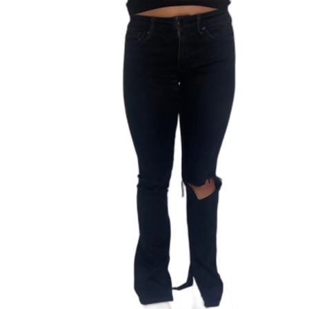 lågmidjade jeans med slits