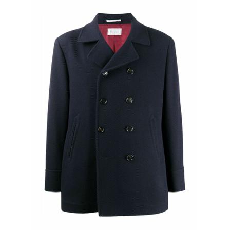 Brunello Cucinelli, Double-Breasted Coats Blauw, Heren, Maat:M