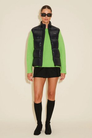 Shiny Diff Down Vest Black S