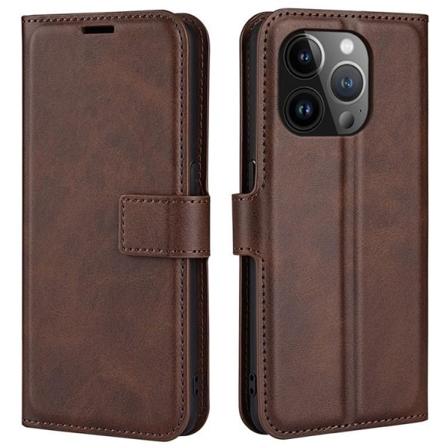 iPhone 15 Pro Max Plånboksfodral Calf Flip Folio - Brun