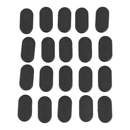 Oval Bord Stol Ben Rør Indsats Endeprop 40mm x 20mm 20 stk Sort