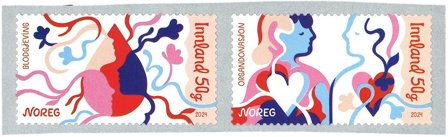 Norge - Blod/Organdonation - Postfrisk sæt 2v