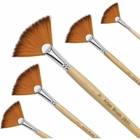 Pensler 5 dele Viftepensel Paint Brush Kunstnere Nylon