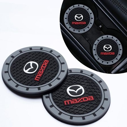 2 stk. Bilkopholder-underlag, kopholderindsats-underlag kompatibel med Mazda M2 M3 M5 M6 MX5 RX7 RX8 A8 CX9 MX6 R3 CX-5 CX-7 CX-8, skridsikre 