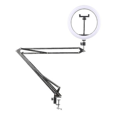 10-tums LED-ringljus med stativ och telefonhållare