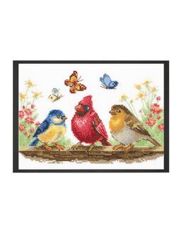 Stickpackung Bild Vögel und Schmetterlinge