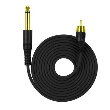 RCA Line guldpläterad kontakt 6,35 mm hane till RCA hantatueringsmaskiner Kabel Power Förlängningskabel OD3.5