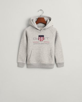 GANT - Hettegenser med archive shield-logo light grey melange