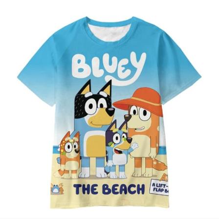 3D Bingo Blue'y Barn Pojkar Flickor T-shirt Kortärmad Casual Sommar T-shirt Present #1 120cm
