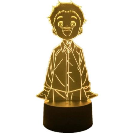 Anime The Promised Neverland 3D-lampa Japansk mangafigur Norman LED nattljus RGB 16 färger Hemrumsinredning Färgglad bordslampa
