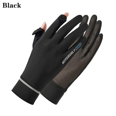 Ice Silk Gloves Anti-UV hansker SVART