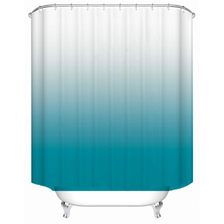 Turkosgrön duschdraperi, med 12 plastkrokar
