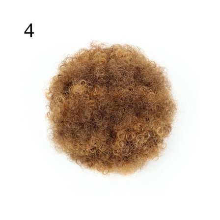 Afro Kvinner Elastisk Hårknute Parykk Varmebestandig Kort Krøllete Bølgete Hårstrikk - 4#