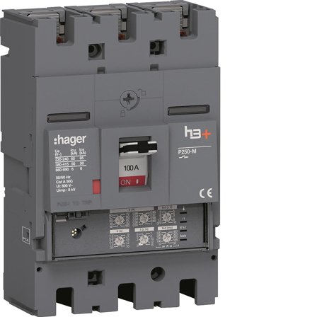 Hager HMT100JR Effektbrytare H3+LSI, 50kA, Elfördelning & strömförsörjning