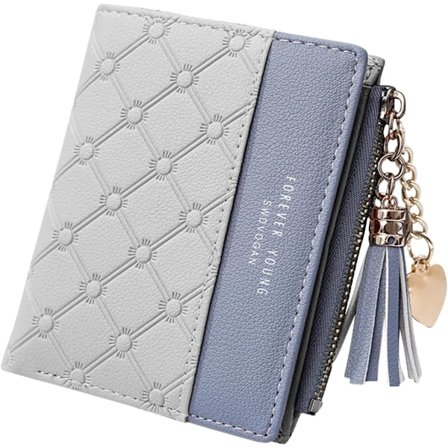 Læderpung, Bifold Kort Holder Lille Pung med Lynlås Møntlomme, Multikort Kvinders Punge Møntpung til Kontanter, Cion, Kort, Regning (Sort)