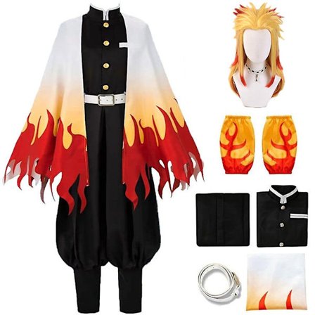 Demon lager Rengoku Kyoujurou Cosplay Party Kostume Outfits Halloween Party Anime og Gaver - Perfekte Outfits med Paryk S_tfrf