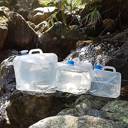 2-pakke 15L sammenleggbar vanntank med tappkran