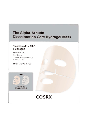 COSRX The Alpha-Arbutin Discoloration Care Hydrogel Mask Ansiktsmask & peeling Unisex 3pcs