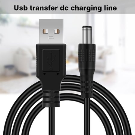 1 st Ny 1m USB till 5.5*2.1mm DC-kontakt Laddningskabel Laddning Kabel Tråd Svart