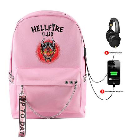 Stranger Things 4 Usb Uppladdningsbar Student Skolväska Style4