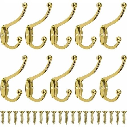 10 stk Vintage Veggkroker Gull for Baderom Kjøkken Soverom Gang