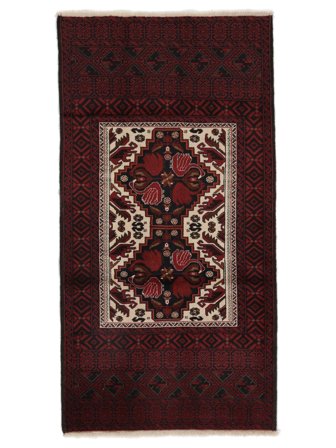 95X185 Alfombra Belouch Oriental Negro/Rojo Oscuro (Lana, Persia/Irán) Carpetvista