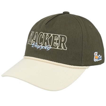 Slacker Supply - Grün adjustable Cap - Slacker Outline Script Rope Olive/Stone A-frame Adjustable @ Hatstore
